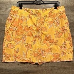 Cherokee peach floral short skirt skort with pockets size 18